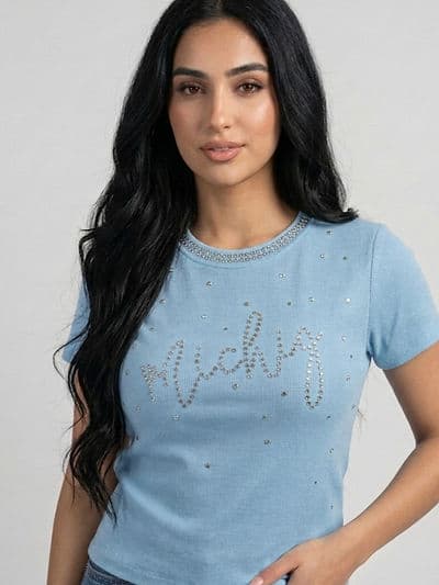 Top strass 01 Bleu