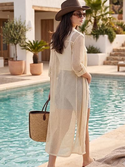 Robe Chemise Crochet Crème