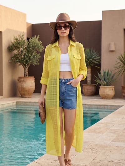 Robe Chemise Crochet Fluo
