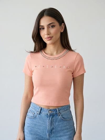 Top strass ESEM Corail