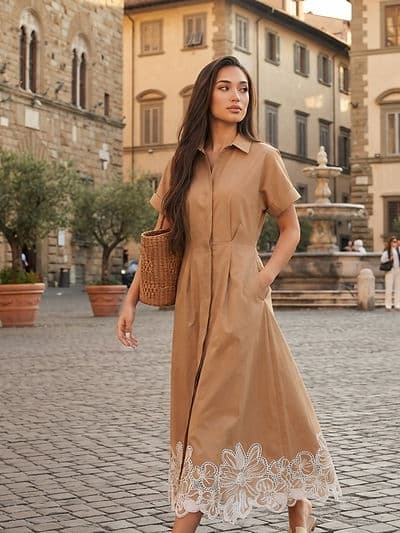 Robe Melissa Brodée Mocca