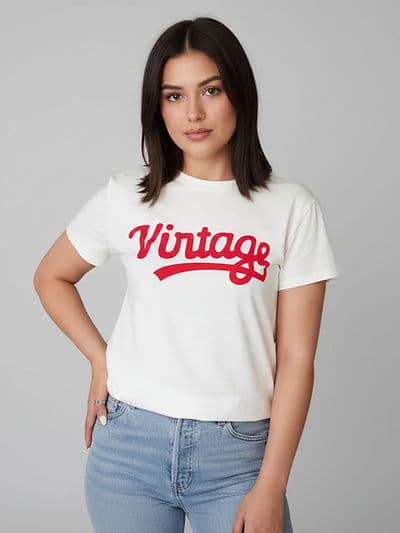 T-Shirt Vintage Blanc