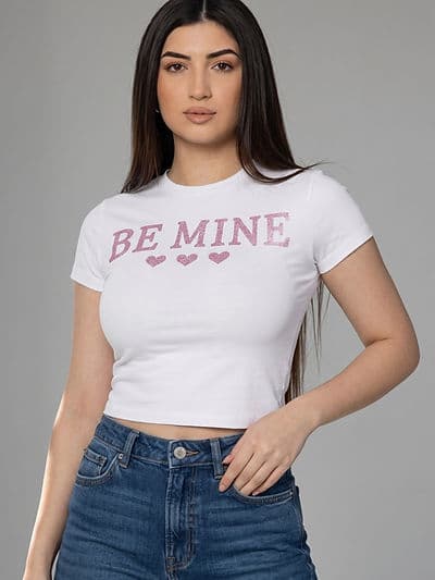 Top Strass Be Mine Blanc