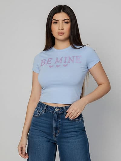 Top Strass Be Mine Bleu
