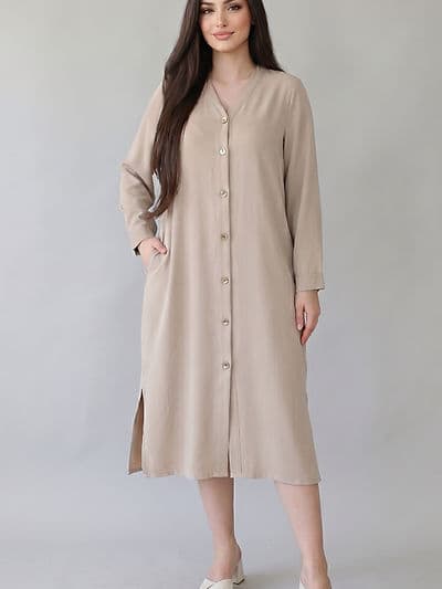 Robe Bouton Beige
