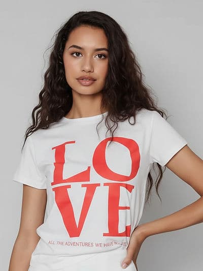 T-Shirt Love Blanc