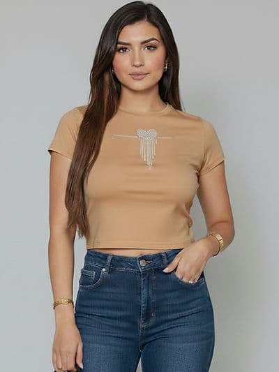 Top Cœur Beige