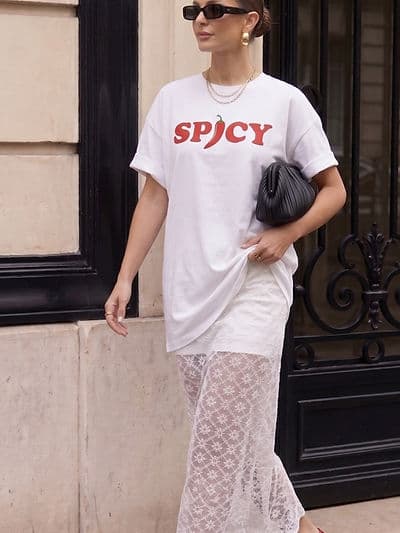 Jupe Short Blanche En Dentelle