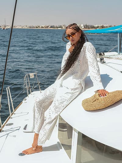 Set Dua Brodé Blanc