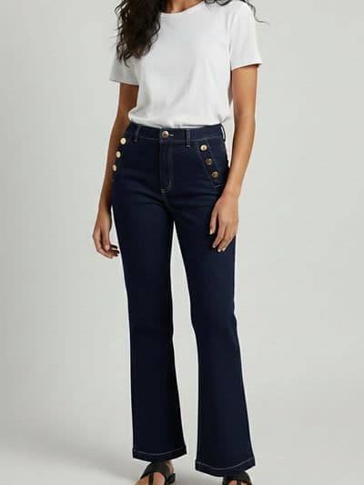 Pantalon Jean Avec Boutons