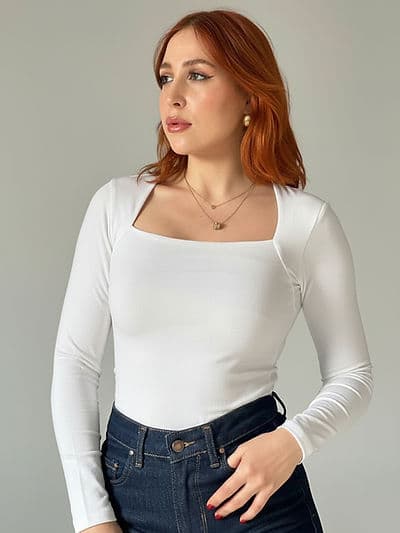 Body Col Carré Blanc
