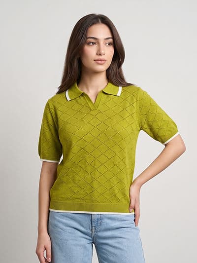 T-shirt Crochet Vert