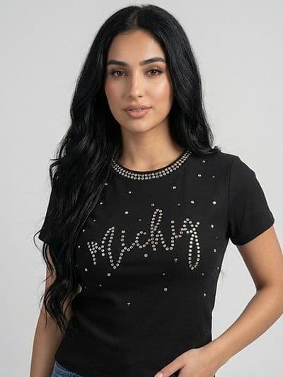 Top strass 01 Noir