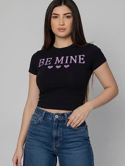Top Strass Be Mine Noir