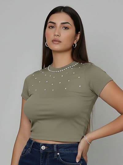 Top strass Vert