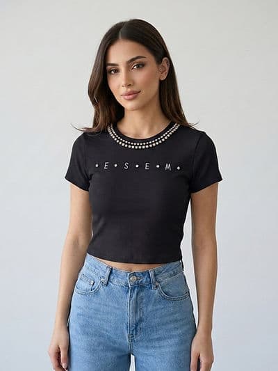 Top strass ESEM Noir