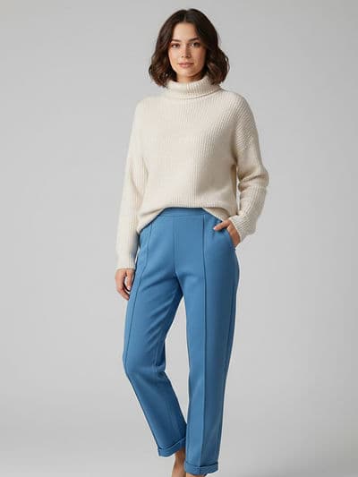Pantalon Basique Bleu Jean
