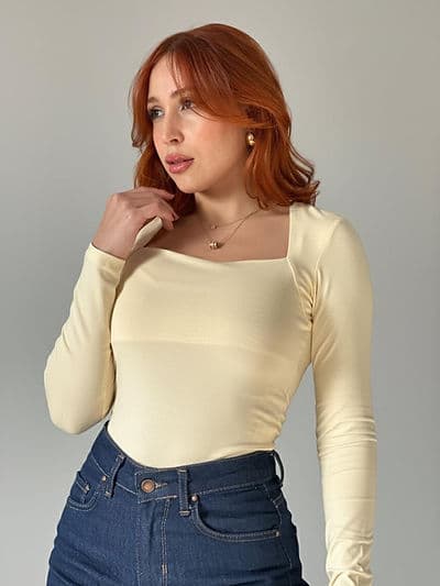 Body Col Carré Jaune Vanille