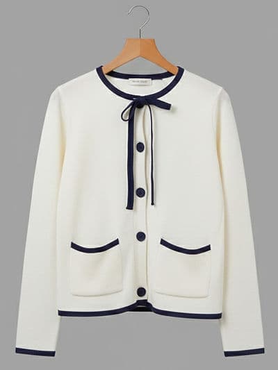 Gilet Papillon Ecru